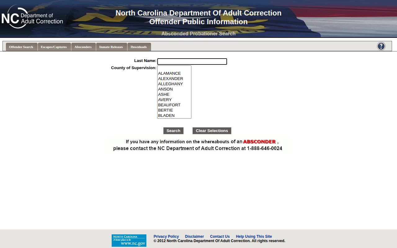 Greene County post-release supervision absconder record search